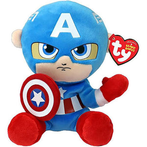 Little Shop of Magic Ty Marvel Beanie Babies: Captain America Floppy (Small) — Toys and Collectible