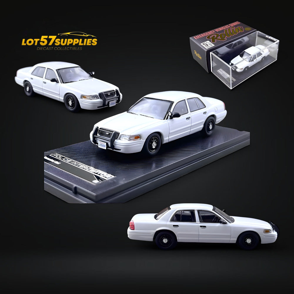 Collection of white model cars on a black background with 'LOT57 SUPPLIES' branding.