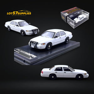 Collection of white model cars on a black background with 'LOT57 SUPPLIES' branding.