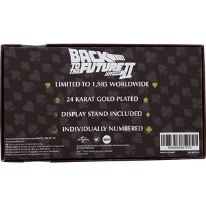 Back to the Future Part II Limited Edition 24 Karat gold-plated Biff Tannen Museum ticket replica
