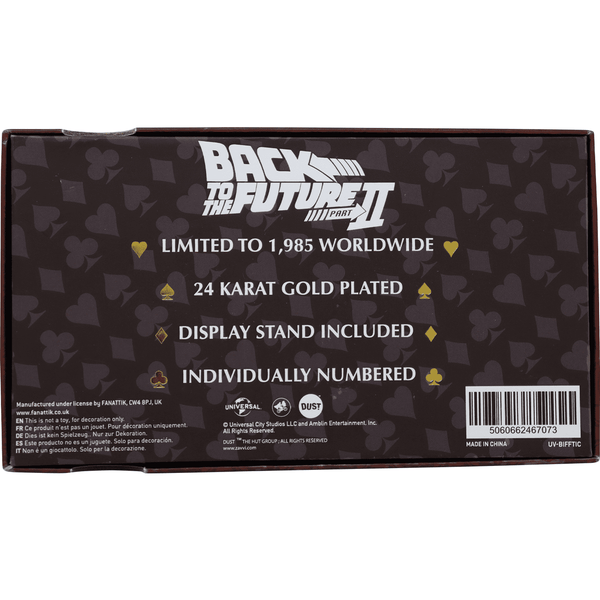 Back to the Future Part II Limited Edition 24 Karat gold-plated Biff Tannen Museum ticket replica