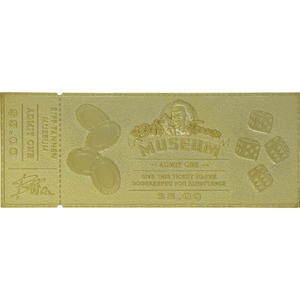 Back to the Future Part II Limited Edition 24 Karat gold-plated Biff Tannen Museum ticket replica