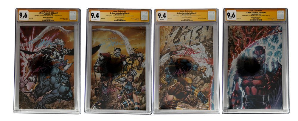 [TRIPLE SIGNED CGC YELLOW LABEL 4 PACK FOIL] X-Men 1991 #1 Facsimile Jim Lee | Claremont |  Williams Cover Var [Set #2]