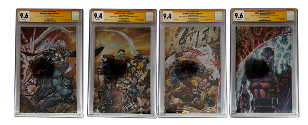 [TRIPLE SIGNED CGC YELLOW LABEL 4 PACK FOIL] X-Men 1991 #1 Facsimile Jim Lee | Claremont |  Williams Cover Var [Set #2]