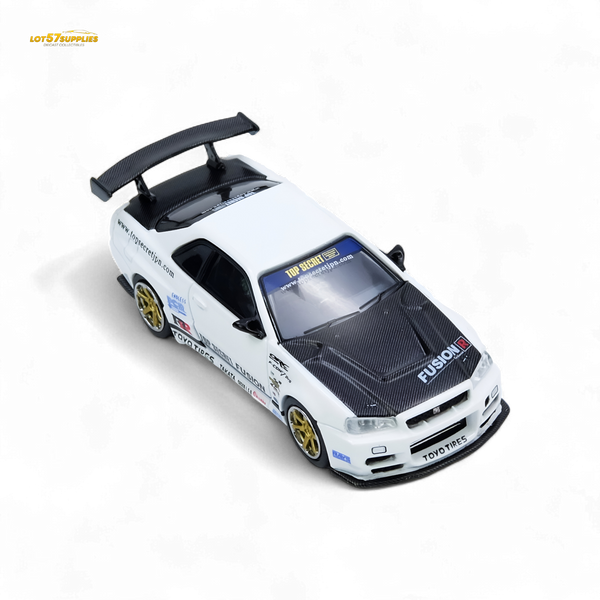 (Pre-Order) Inno64 Top Secret R34 GT-R White 1:64
