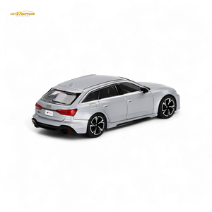 Mini-GT Audi RS 6 Avant Carbon Black Edition Florett Silver Limited Edition 1:64