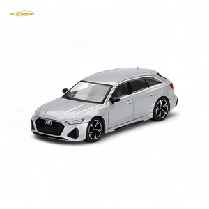 Mini-GT Audi RS 6 Avant Carbon Black Edition Florett Silver Limited Edition 1:64