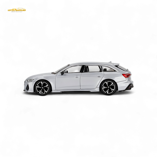 Mini-GT Audi RS 6 Avant Carbon Black Edition Florett Silver Limited Edition 1:64