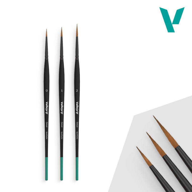 Vallejo Hobby Brushes: Detail - Synthetic - Design Set - Sizes 0, 1 & 2