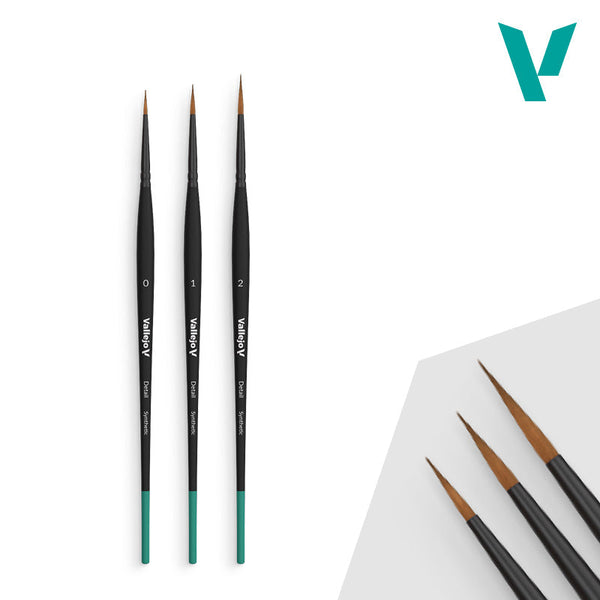 Vallejo Hobby Brushes: Detail - Synthetic - Design Set - Sizes 0, 1 & 2