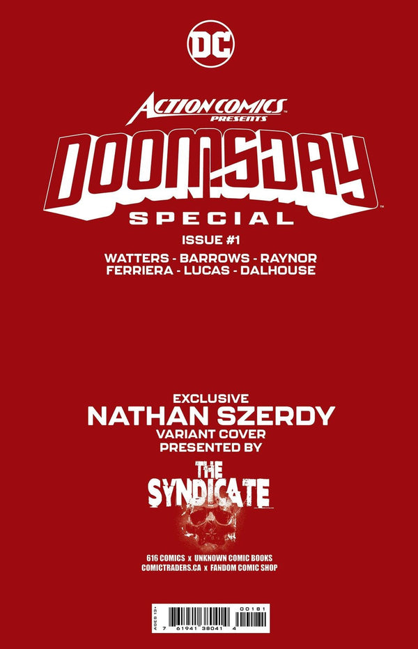 [Signed by Nathan Szerdy] ACTION COMICS PRESENTS DOOMSDAY SPECIAL #1 (ONE SHOT) NATHAN SZERDY (616) EXCLUSIVE TATTOO VIRGIN VAR [IN STOCK]