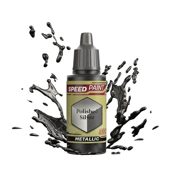 Army Painter Speedpaint Metallic: Polished Silver 18ml - Echo Six Hobbies
