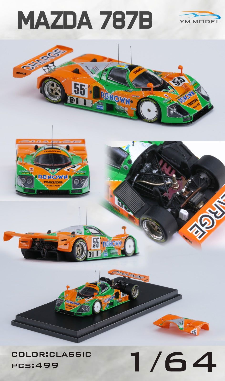 (Pre-Order) YM Model Mazda 787b #55 1:64