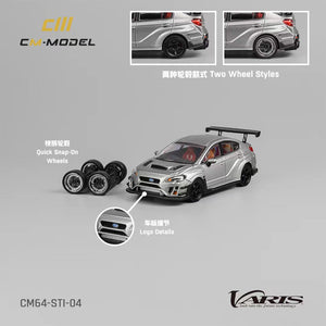 CM Model Subaru WRX STI Varis Widebody in Silver 1:64 CM64-STI-04