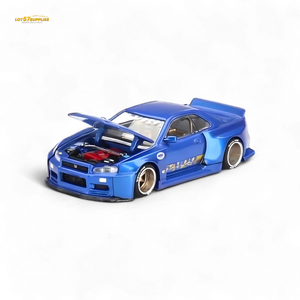 Mini GT x Kaido House Nissan Skyline GT-R R34 V2 SHINJUKU BLUE 1:64