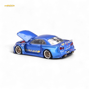Mini GT x Kaido House Nissan Skyline GT-R R34 V2 SHINJUKU BLUE 1:64