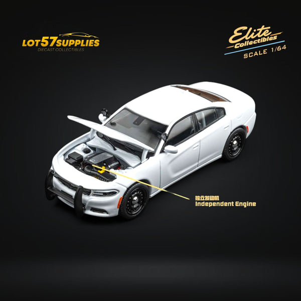 (Pre-Order) Elite Collectibles Dodge Warhorse Unmarked Police Interceptor White 1:64