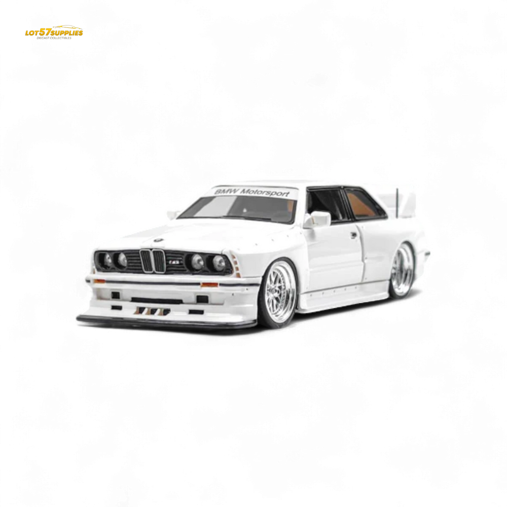 White BMW car with 'BMW Motorsport' branding on a white background