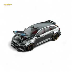 DCM Modified Audi RS6 Wagon Silver/Gray With Ferrari Engine & Openable Hood 1:64