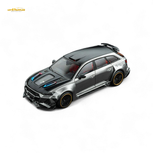 DCM Modified Audi RS6 Wagon Silver/Gray With Ferrari Engine & Openable Hood 1:64