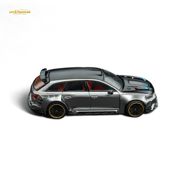 DCM Modified Audi RS6 Wagon Silver/Gray With Ferrari Engine & Openable Hood 1:64
