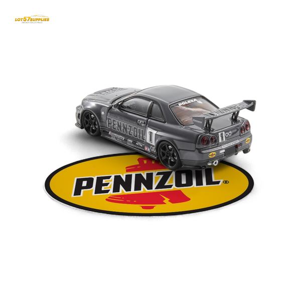 Fast Speed FS 1:64 Skyline GT-R R34 Nismo Z-Tune Pennzoil #1 – Grey (Foshan AIT Exhibition Edition)