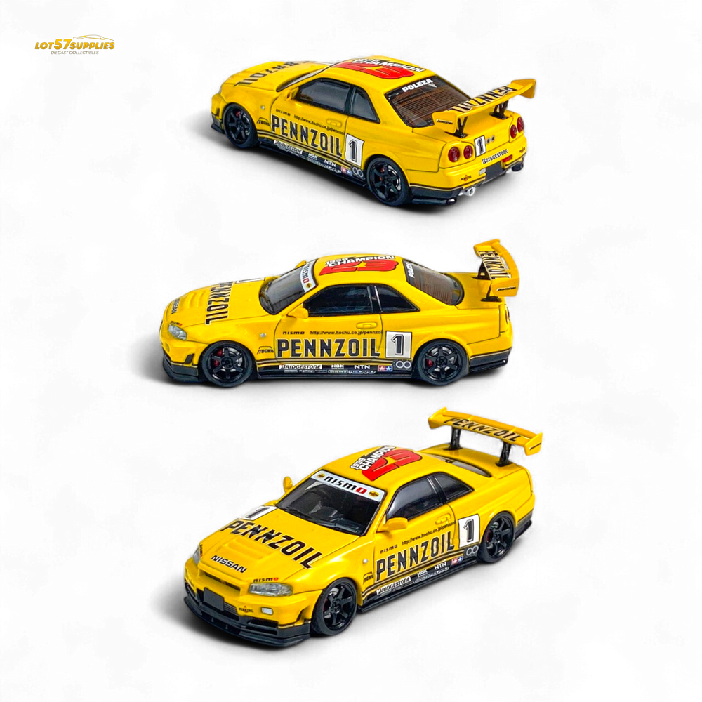 Fast Speed FS 1:64 Skyline GT-R R34 Nismo Z-Tune Pennzoil #1 – Yellow