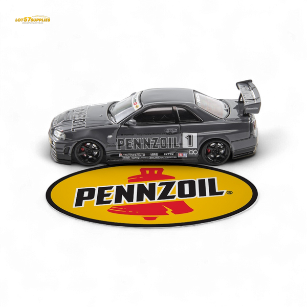 Fast Speed FS 1:64 Skyline GT-R R34 Nismo Z-Tune Pennzoil #1 – Grey (Foshan AIT Exhibition Edition)