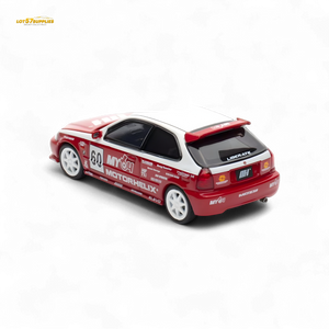 Motorhelix Honda Civic EK9 Malaysia Limited Edition - White - Red 1:64