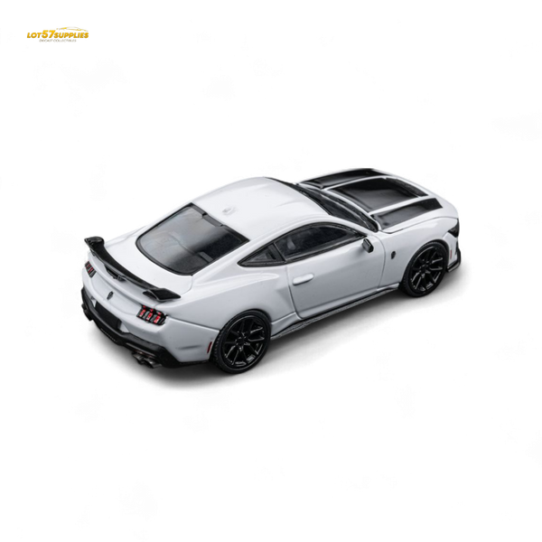 (Pre-Order) DCM Mustang Dark Horse - Crystal White - Black Wheels 1:64