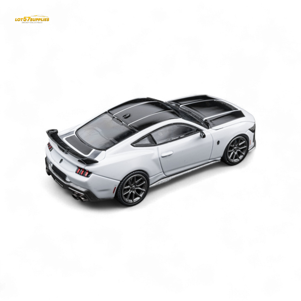 (Pre-Order) DCM Mustang Dark Horse - Crystal White - Titanium Wheels 1:64