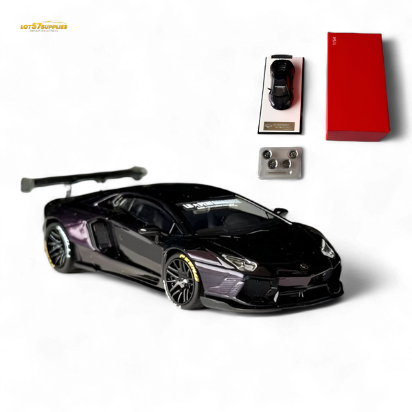 King Model Lamborghini Aventador LP700-4 LB 1.0 Purple Carbon Fiber 1:64