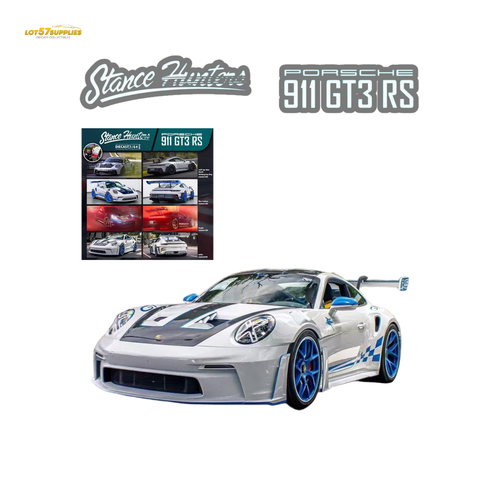 (Pre-Order) Stance Hunters Porsche 911 GT3 RS White 1:64