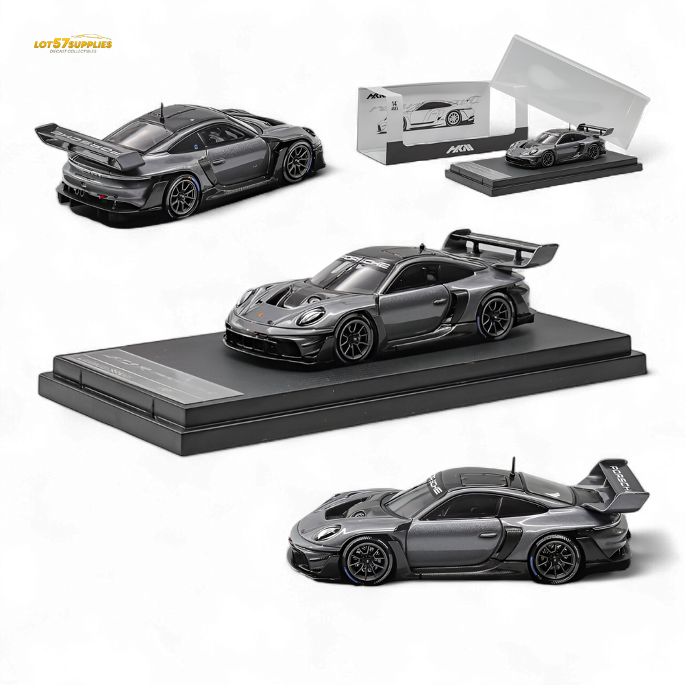 (Pre-Order) HKM Porsche 911 GT3 R Rennsport Grey 1:64