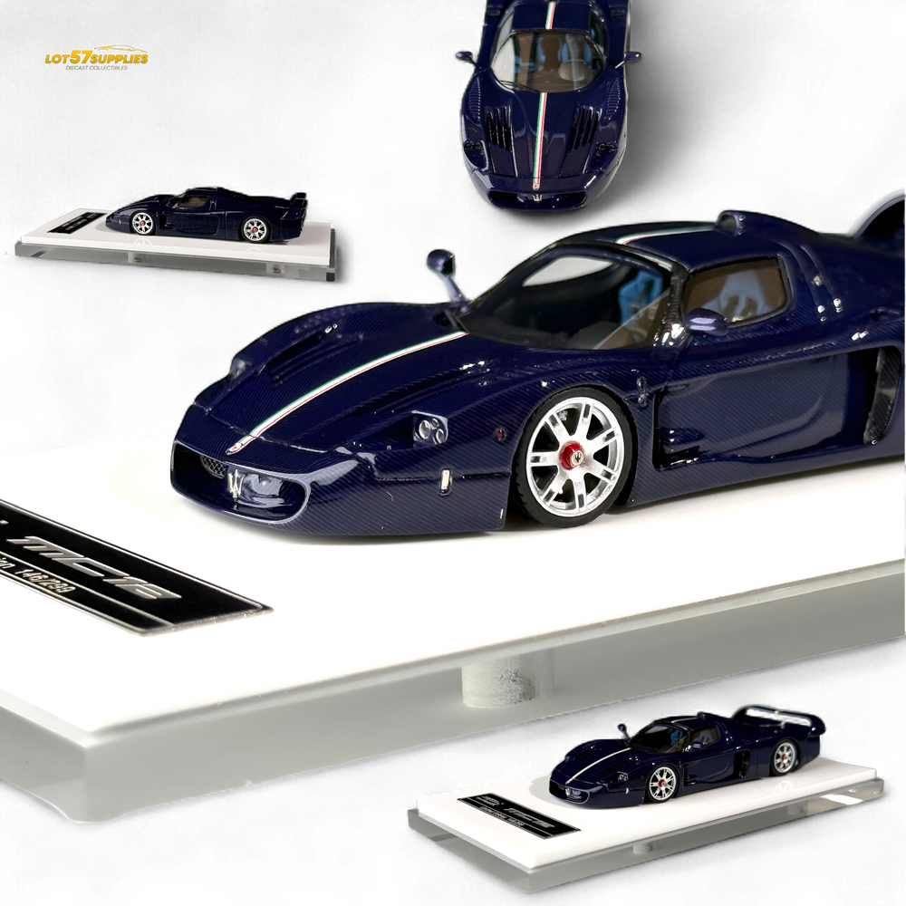 YM Model Maserati MC12 Stradale Corsa Blue Carbon 1:64