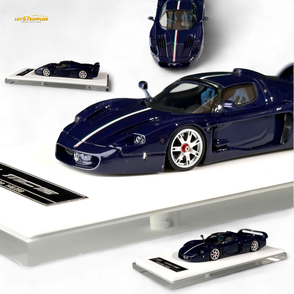 YM Model Maserati MC12 Stradale Corsa Blue Carbon 1:64
