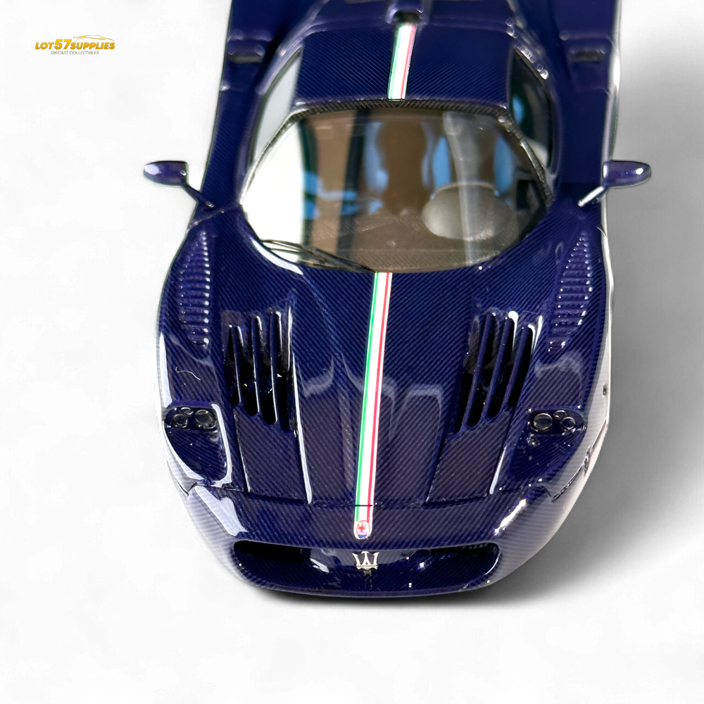 YM Model Maserati MC12 Stradale Corsa Blue Carbon 1:64