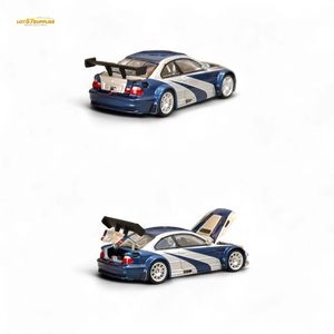 (Pre-Order) Ghost Player BMW E46 M3 GTR Silver Blue 1:64