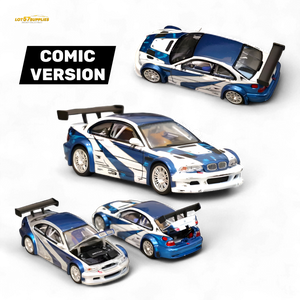 (Pre-Order) Ghost Player BMW E46 M3 GTR White Blue Comic NFS Livery 1:64