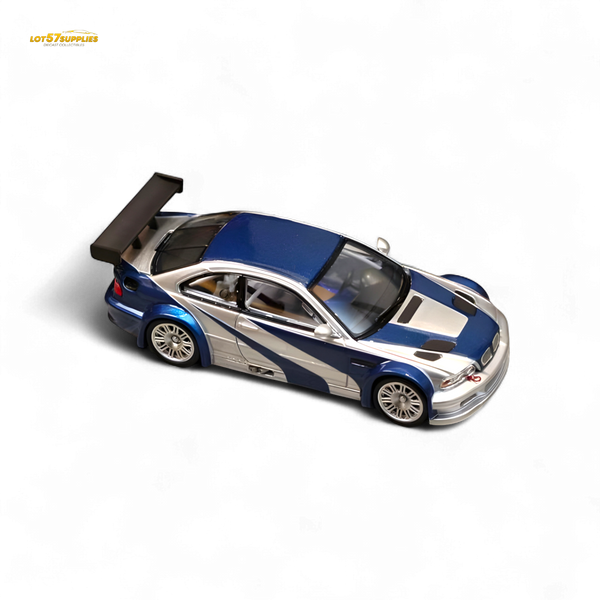 (Pre-Order) Ghost Player BMW E46 M3 GTR Silver Blue 1:64