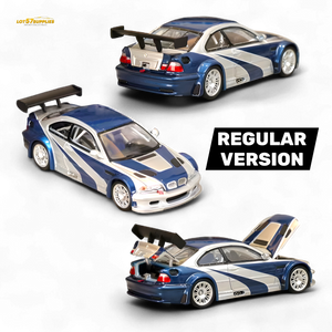 (Pre-Order) Ghost Player BMW E46 M3 GTR Silver Blue 1:64