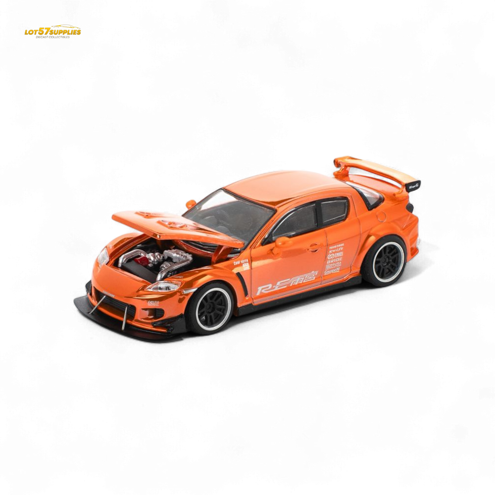 (Pre-Order) Poprace MAZDA RX-8 RE-AMEMIYA - CHROME ORANGE 1:64