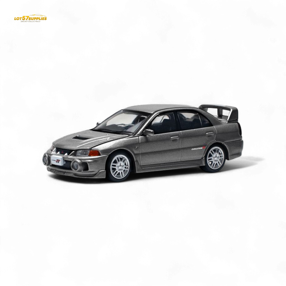 (Pre-Order) poprace MITSUBISHI LANCER EVOLUTION IV - DARK GREY 1/64