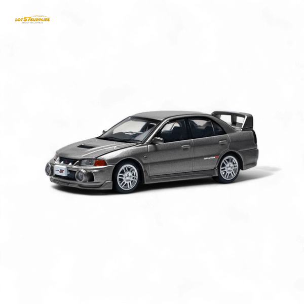 (Pre-Order) poprace MITSUBISHI LANCER EVOLUTION IV - DARK GREY 1/64