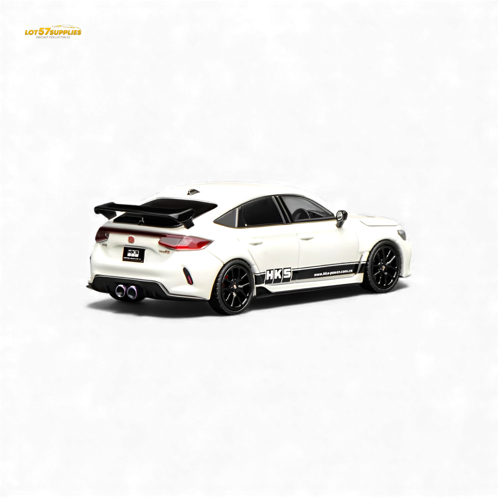 (Pre-Order) Motorhelix Honda Civic Type R FL5 HKS White 1:64