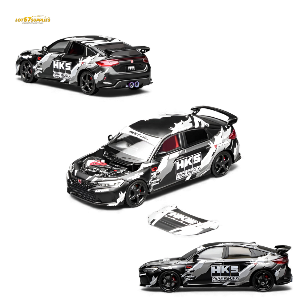 (Pre-Order) Motorhelix Civic Type R FL5 Black HKS 1:64