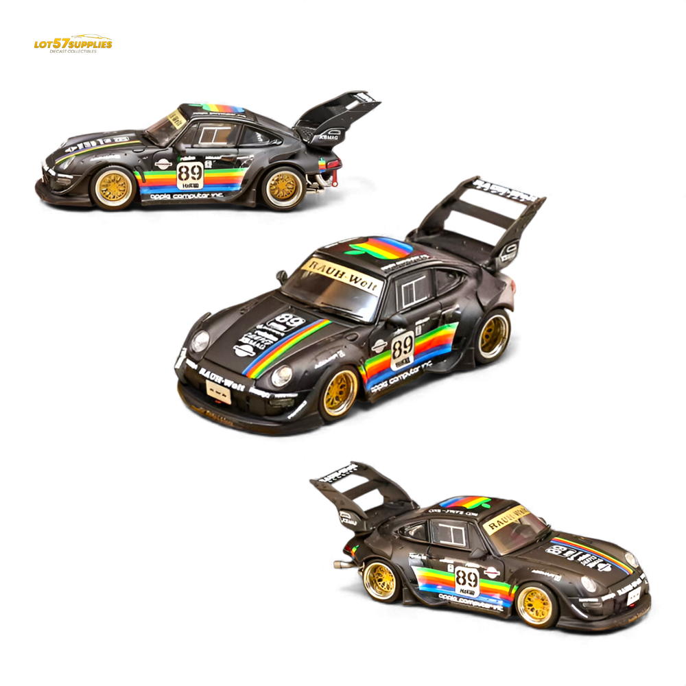 (Pre-Order) Street Weapon RWB 993 Matte Black Apple Livery 1:64