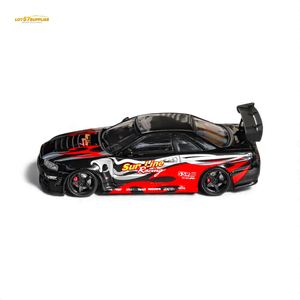 (Pre-Order) Fuji Skyline R34 GT-R Nismo Z-Tune Black Red Flame 1:64