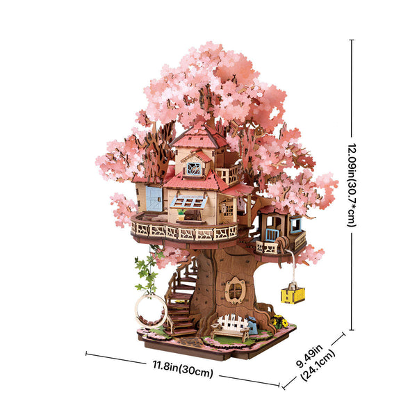 Wooden Puzzle: Sakura Tree House