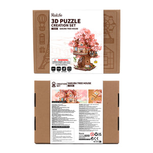 Wooden Puzzle: Sakura Tree House